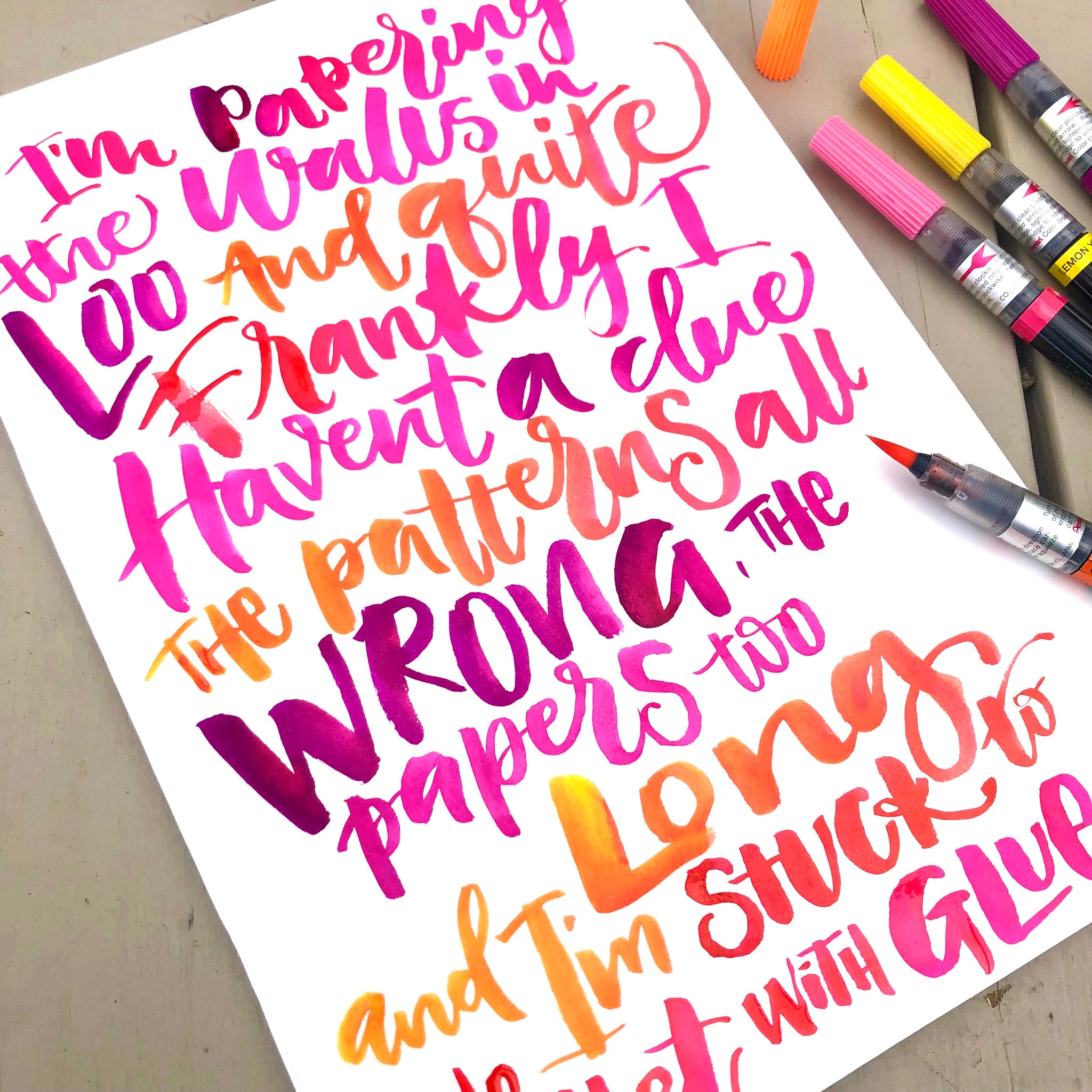 Introduction to Modern Brush Calligraphy with Lemon Yellow Lettering