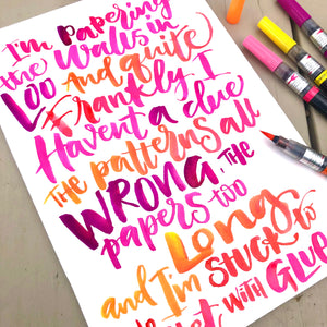 Introduction to Modern Brush Calligraphy with Lemon Yellow Lettering