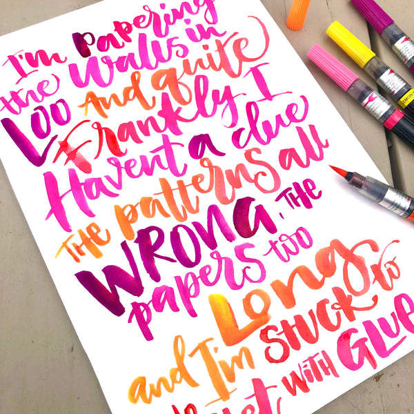 Introduction to Modern Brush Calligraphy with Lemon Yellow Lettering