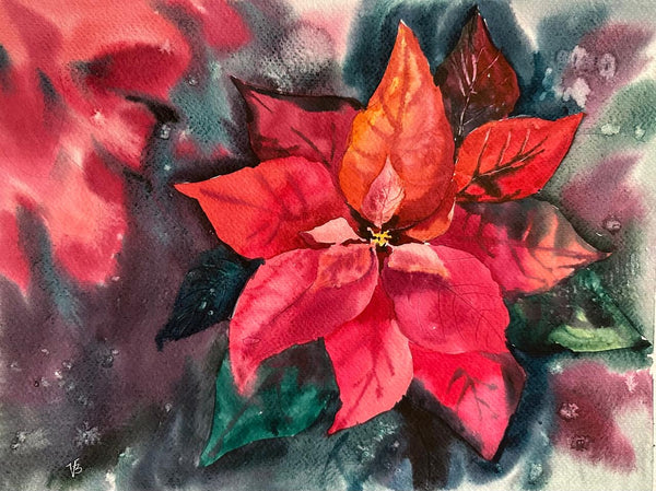 'Christmas' Watercolour Painting with Viktoriia