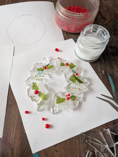 Glass Fusion Workshop - Mini Glass Christmas Wreaths - Set of 3