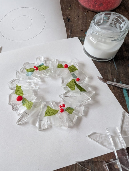 Glass Fusion Workshop - Mini Glass Christmas Wreaths - Set of 3