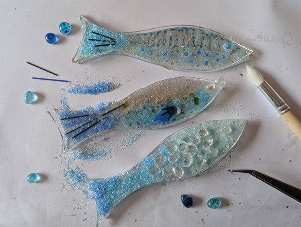 Glass Fusion Workshop - Shoal of Fish on Driftwood