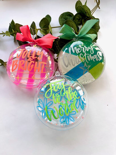 Handpainted 'Calligraphy' Christmas Baubles Thurs 20th Nov